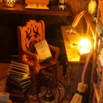 DIY Book Nook Insert Kits Wooden Doll House Building Kit Magic House Casa Bookend With LED Lights Bookshelf Home Decoration Gift 3