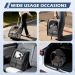 Rolling Pet Carrier Backpack with Removable Wheels, Large Pet Carrier with Wheels, Foldable Rolling Dog Carrier with Wheels 2