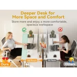48 Inch White Computer Desk with 8 Fabric Drawers for Modern Home Office Study and Gaming Setup Featuring Large Storage Capacit 5