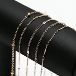 5 Piece Mixed Chain Anklet Set, Bohemian Flat Snake and Twist Bracelets, Layered Summer Foot Jewelry for Women 3