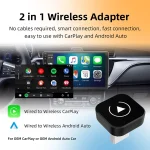 2in1 Wireless CarPlay Dongle Wireless Android Auto Adapter AI Smart Box Car Intelligent Systems For Car With Wired CarPlay 6