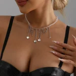 Fashion Heart Beaded Necklace for Women Boho Elegant Irregular Crystal Chain Y2K Choker Exquisite Party Gift Jewelry Accessories 4