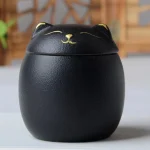 170ml Urn for Pet Ashes Cat Shape Memorial Cremation Urns-Handcrafted Black Decorative Urns for Funeral Cat urn Dog urn 4