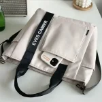 New Casual Tote Large Capacity Shoulder Bag Nylon Waterproof Canvas Handbag Simple Fashion Messenger Bags For Schoolgirl 5
