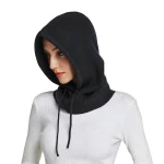 Cashmere Knitted Hooded Hat Women Winter Neck Cover Balaclava Skullies Beanies Ear Face Protect Warm Woollen Caps Fake Collar 2
