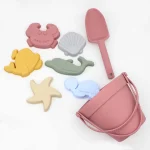 Children Silicone Beach Toy Shovel Ocean Outdoor Parent-child Beach Portable Beach Bucket Durable Sand Digging And Storage Tool 5