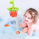 Baby Bath Toy Children Water Play Toys Set Bathroom Bathtub Suction Cup Shooting Basketball Hoop with 3 Balls Bath Toys for Kids 2