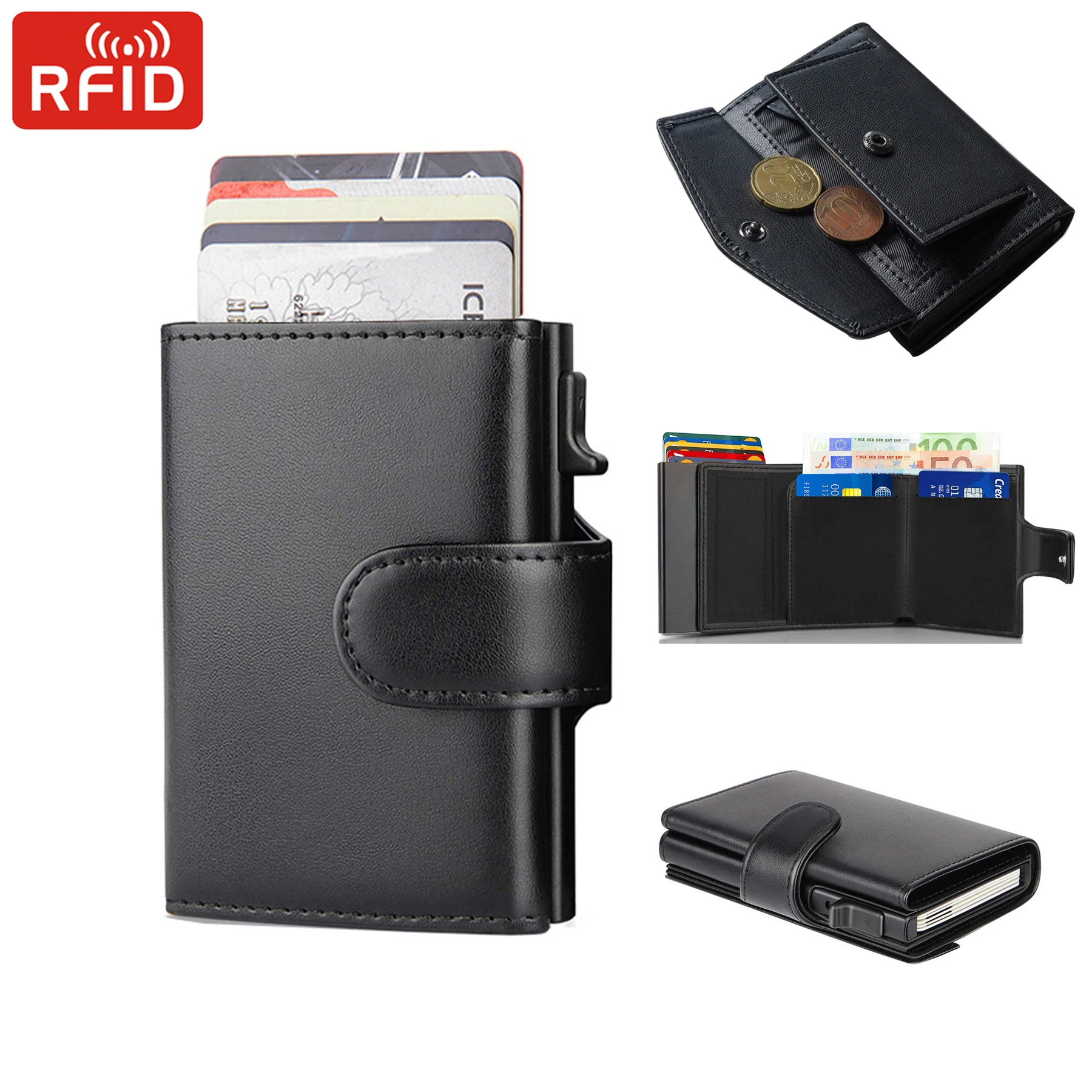 Rfid Microfiber Leather Men Wallets Fashion Card Holder Trifold Wallet Money Bags Smart Slim Thin Coin Pocket Wallet Purse Rfid Microfiber Leather Men Wallets Fashion Card Holder Trifold Wallet Money Bags Smart Slim Thin Coin Pocket Wallet Purse