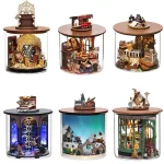 Wooden Mini DIY Doll house Kit For  Making And Assembling Room Models Toys Home And Bedroom Decorations With Furniture Dollhouse