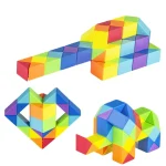 Colored Magic Cube Toys Magic Rule Snake Multi-color Puzzle Fidget Toys Decompression Transformable Cubes Educational Toys 3