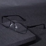 Mens Metal Reading Glasses Frame High Quality Square Presbyopic Spectacles Eyeglasses With Blue Light Lens+75+125+175+225+275 4