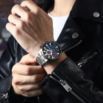 Gurren 8415 Men's Minimalist Six-hand Quartz Watch, Water-resistant Calendar Business Wristwatch 6