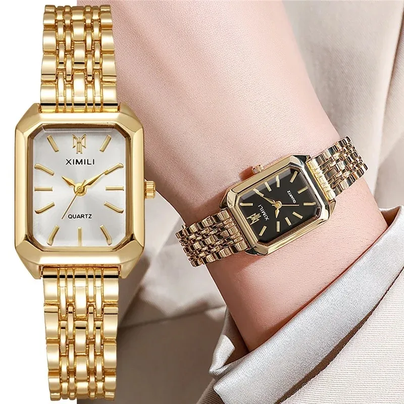 2025 Fashion Women's Quartz Watch Simple Square Silver Gold Gold Plated Women's Watch Corporate Alloy Folding Clock Holiday Gift 2025 Fashion Women's Quartz Watch Simple Square Silver Gold Gold Plated Women's Watch Corporate Alloy Folding Clock Holiday Gift