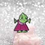 Princess Chameleon Lizard Enamel Pins Funny Cartoon Fairy Tale Role Brooch Backpack Lapel Badges Animal Jewelry Gift for Friends 4