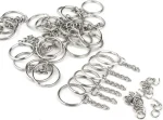Silver Plated Metal Blank Keyring Keychain Split Ring Keyfob Key Holder Rings Women Men DIY Key Chains Key Ring Accessories 6