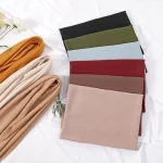 90*90cm Thin Soft Square Scarves for Women Simplicity Solid Color Cotton Linen Headscarf Muslim Female's Hijabs Bag Accessories 4