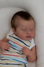 NPK 45CM Newborn Loulou Reborn Baby Doll Lifelike Asleep Soft Body Collectible High Quality Handmade with 3D Skin And Visible 2