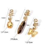 Green Crystal Aventurines Butterfly Hexagonal Prism Round Shape Hair Clip 3pcs/Set Headwear Women Healing Reiki Hair Accessories 2