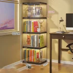Nordic Living Room Display Cabinet Bookshelf Storage Organizer Modern Design Cabinet With With Lights Home Decor Furniture 2