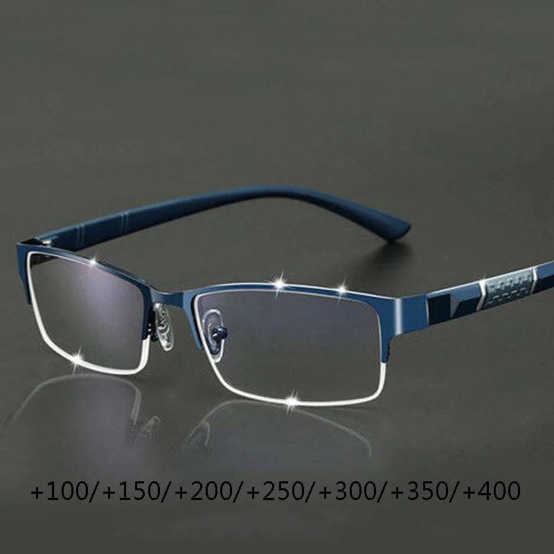 Metal Anti-blue Light Reading Glasses Farsighted Eyeglasses Men Business Eyewear Diopter 0 +1.0 +1.5 +2.0 +2.5 +3.0 +3.5 +4.0 Metal Anti-blue Light Reading Glasses Farsighted Eyeglasses Men Business Eyewear Diopter 0 +1.0 +1.5 +2.0 +2.5 +3.0 +3.5 +4.0