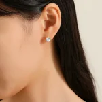 Szjinao Real Full 18k Gold Earrings AU750 Moissanite Diamond Real Gold Women Jewelry Certifid K Gold Luxurious Valentines Gifts 5
