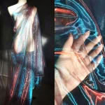 Iridescent Flashing Gradient Organza Tulle Fabric By Meter For Evening Gown Fashion Design Shiny Clothes Party Stage Decoration 2