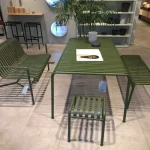 Modern Simple Leisure Outdoor Patio Furniture Balcony Open Air Garden Wrought Iron Dining Table and Chairs Set Outdoor Furniture 3
