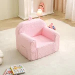 Portable Comfy Toddler Chair for Boys & Girls, Soft Baby Armchair with Removable Washable Sherpa Cover, Ideal for Reading and Pl 5