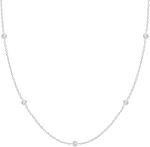 K Gold Plated Station Necklace Silver Plated Diamond Necklace For Women Simulated Diamond Necklaces Gift for Women CZ Chain 2