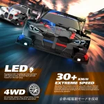 RC Drift Car 4WD Remote Control High Speed Racing Vehicle with LED Lights 2.4GHz Radio 4x4 Off-Road Truck Toy for Children Kids 2