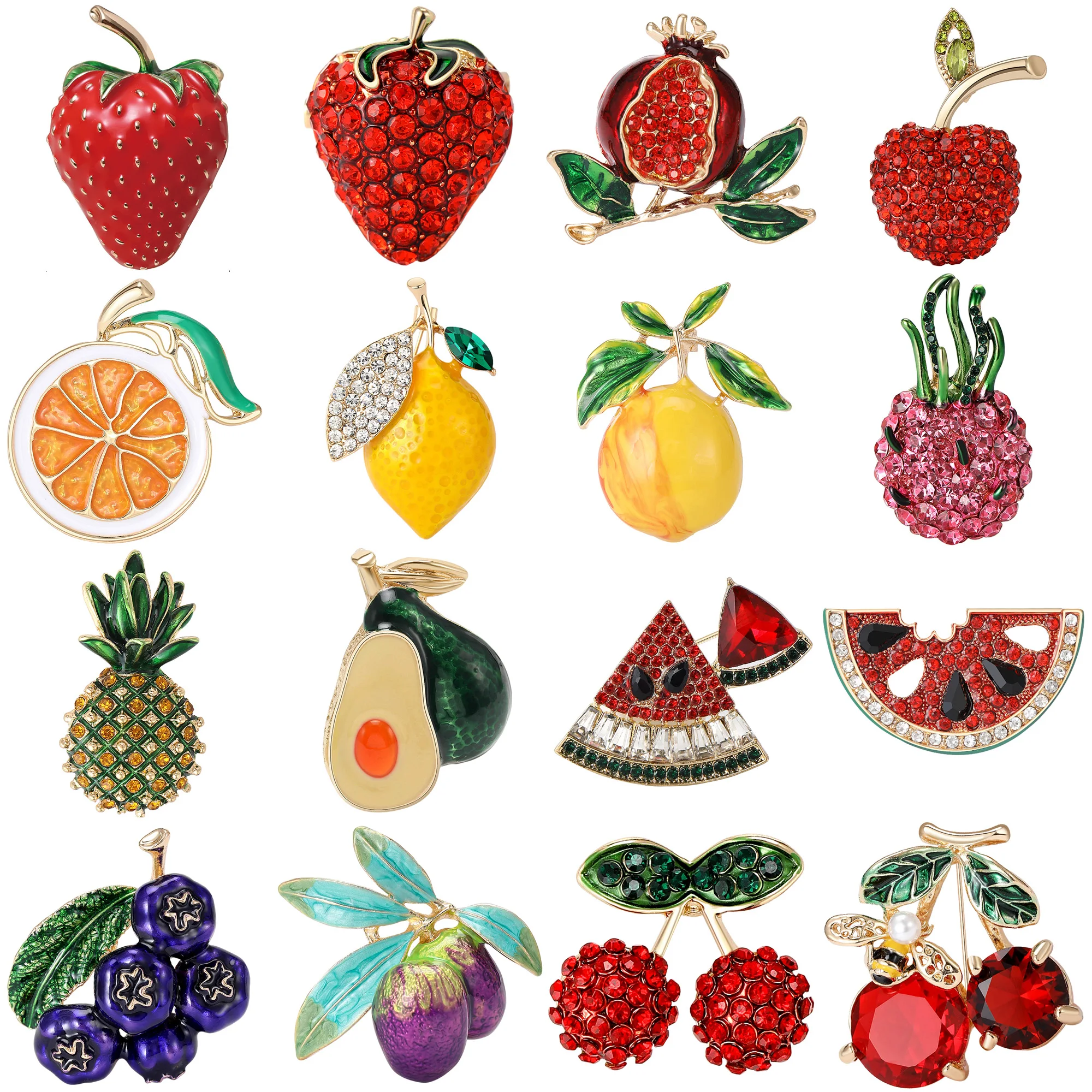 Luxury Rhinestones Pomegranate Brooches for Women Unisex Watermelon Fruit Pins Banquets Party Backpacks Gift Jewelry Accessories Luxury Rhinestones Pomegranate Brooches for Women Unisex Watermelon Fruit Pins Banquets Party Backpacks Gift Jewelry Accessories