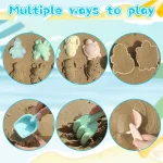 11Pcs Beach Toys Set Gift Package Sand Toys for Kids Sandbox Toys with Collapsible Bucket Shovel Set Sand Molds Summer Outdoor 5