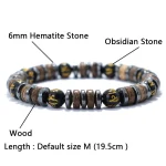 New Vintage Men Bracelet Stone Natural Wooden Braclet Homme Hematite Tiger Eyes Braslet Coconut Bead Brazalete Pulsera Hombre 5