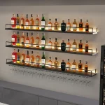 Bar Shelves Wine Fridge Cabinet Liquor Living Room Canteen Wall Furniture Storage Cabinets White Counter Beverage Cellar Rack 3