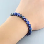 Real 5A Natural Lapis Lazuli Stone Beads Bracelet Homme Elastic High Quality Energy Healing Jewelry for Women Gift for Boyfriend 6