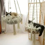 Extra Large Hand-woven Cotton Rope Cat Hammock 40cm/15.75in Super Load-bearing Durable Fits 2 Cats | 24-hour Shipping 2