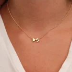 SUMENG Fashion Tiny Heart Dainty Initial Necklace Gold Silver Color Letter Name Choker  For Women Pendant Jewelry Gift