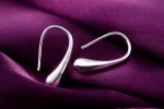 925 Sterling Silver Water Drop Pendants Hoop Earrings For Women Wedding Party Luxury Fashion Jewelry 2022 Christmas Gift 4