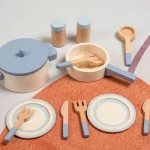 children's Wooden  simulation kitchen toys, early education educational toys, simulation pots and pans, food, role-play chef 2