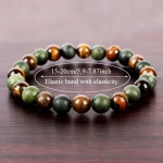Natural Stone Symbolic Beaded Bracelet Women Men Anxiety Relief Protection Money Spiritual Inner Self-Love Jewelry 6