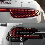 Car Honeycomb Tail Light Vinyl Wrap Stickers Waterproof Self-adhesive Vinyl Carbon Fiber Decor Lamp Films for Car Accessories 6