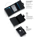 Rfid Carbon Fiber Men Wallets for Airtag Luxury Slim Mini Credit Card Holder Wallets for Men Air Tag Tracker Minimalist Purse 5