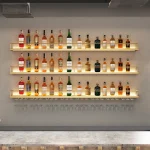 Bar Shelves Wine Fridge Cabinet Liquor Living Room Canteen Wall Furniture Storage Cabinets White Counter Beverage Cellar Rack 4