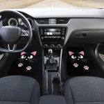 4 PCS Car Retro Cartoon Cat Black Nordic Windmill Carpet Four-piece Anti-fouling Floor Mat 2