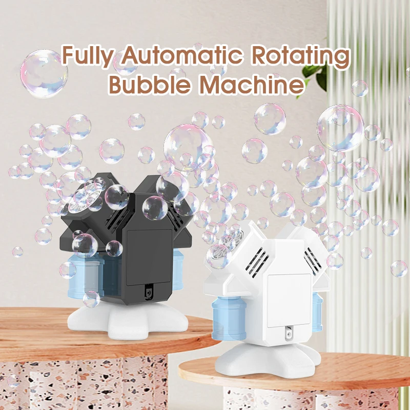 Double head rotating bubble machine children's bubble toys outdoor activities/wedding props Without Battery Bubble Water Double head rotating bubble machine children's bubble toys outdoor activities/wedding props Without Battery Bubble Water