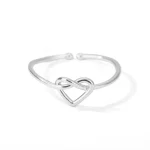Heart Shaped Open Cuff Ring For Women – Minimalist Adjustable Ring For Everyday & Gift Giving 6