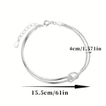 New S925 Silver Minimalist Geometric Collage Bracelet Women's Jewelry Exquisite and Elegant for Birthday and Christmas Gifts 2