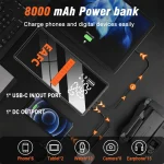 12V Car Jump Starter 4 In 1 Car Wireless Tire Inflator Pump Air Compressor Power Bank Potable Battery Starting Fast Charging 4