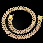 20-Inch Double-Drain Cuban Chain Unisex Ice-Frozen Edition Sparkling Diamond-Shaped Hip-Hop Style Cuban Necklace Jewelry 6