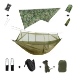 Anti Outdoor Camping Hammock With Mosquito Net And Rain Tent Equipment Supplies Shelters Camp Bed Survival Portable Hammock 6